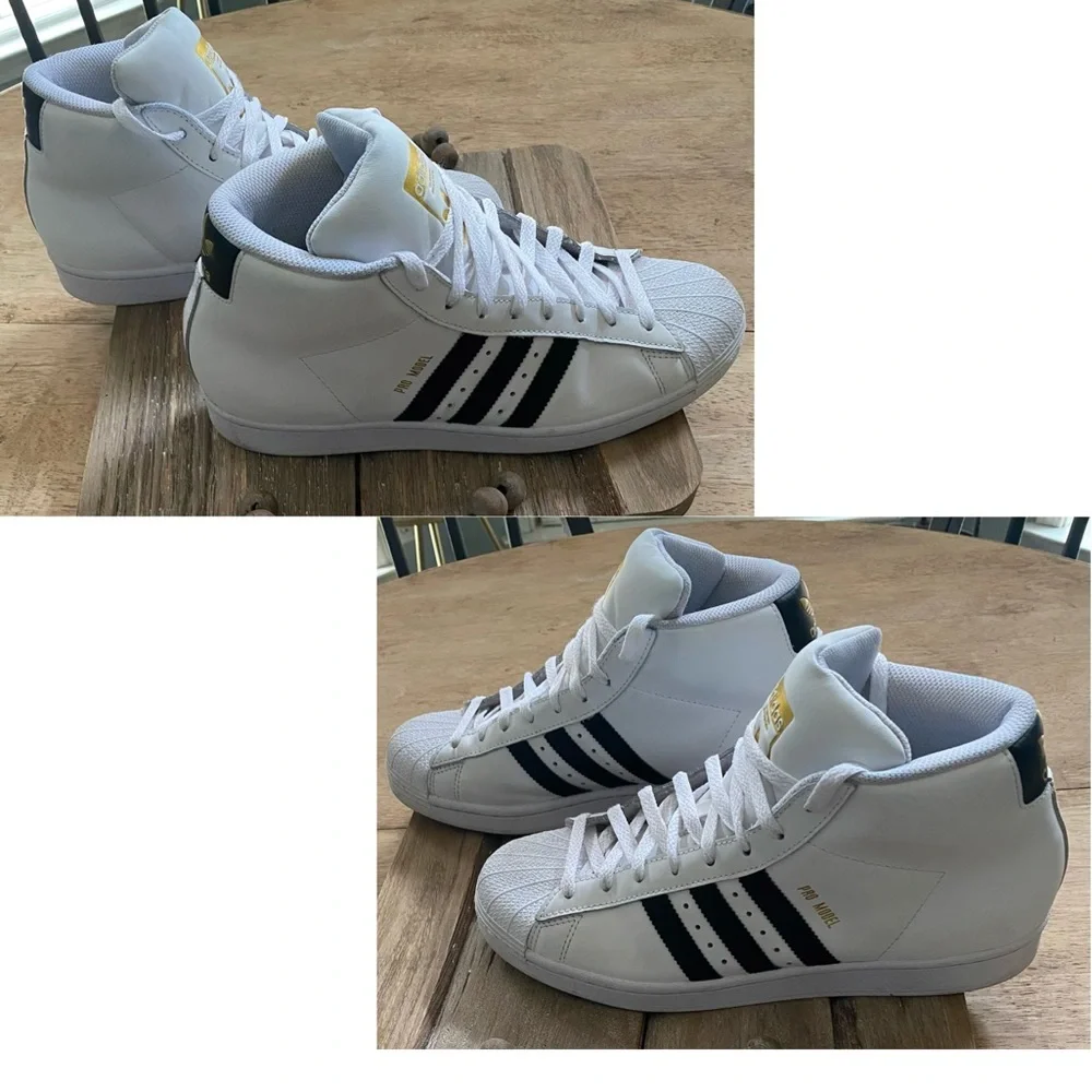 Adidas Pro Model ADV Mid Men’s Sz 9‎ Classic White/Black Basketball Shoe